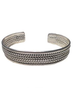 Roger Francisco RVF Navajo Native American Sterling Twist Wire Cuff Bracelet 6"